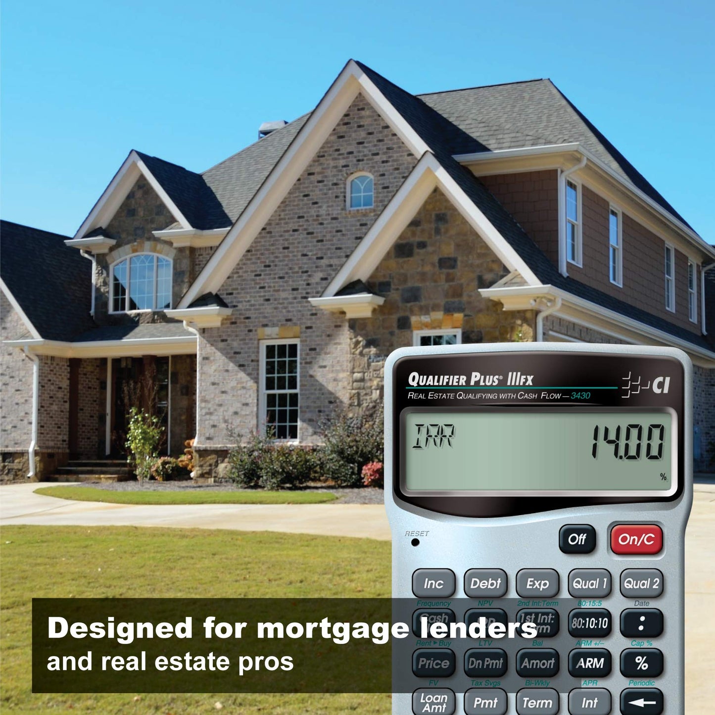 Calculated Industries 3430 Qualifier Plus IIIfx Advanced Real Estate Mortgage Finance Calculator | Clearly-Labeled Keys | Buyer Pre-Qualifying |