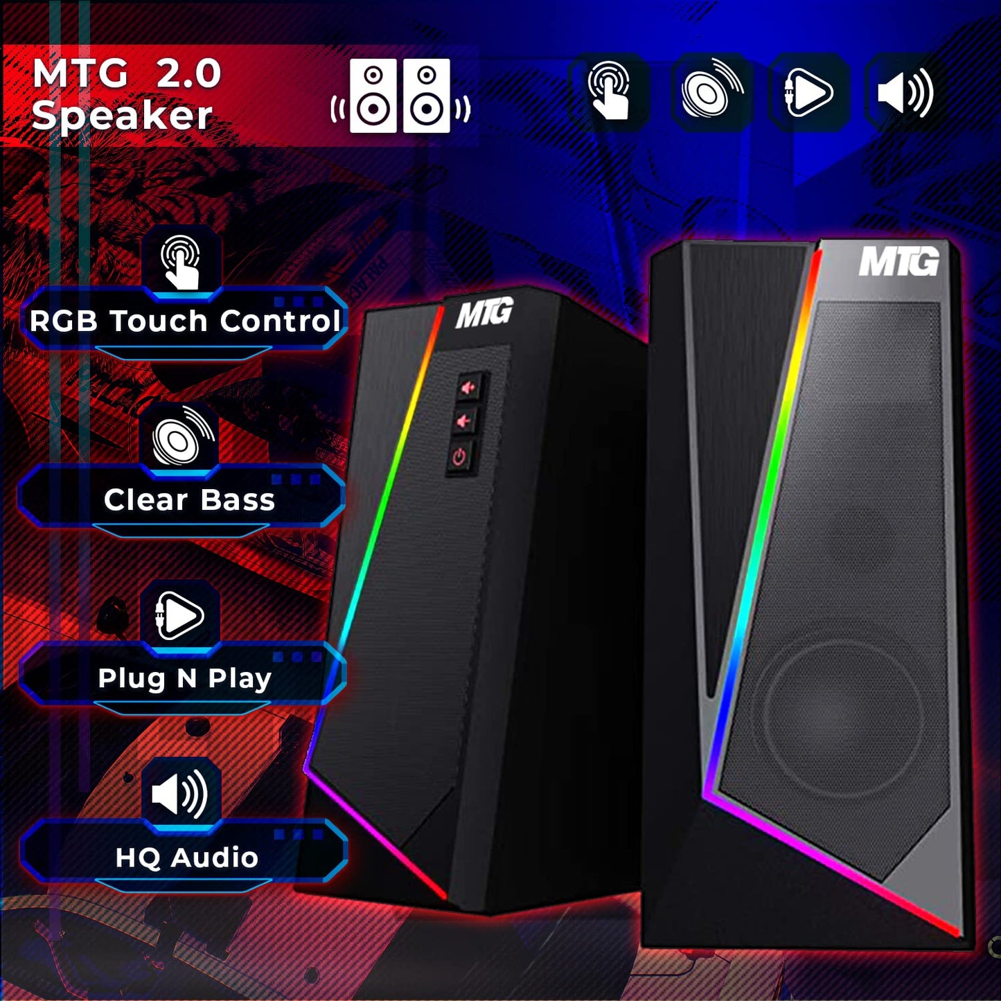 Gaming Kit for PC, RGB Keyboard and Mouse, Gaming Headphone, Large LED Desk Mat with Smooth Surface, RGB Speaker for Desktop Computer, Xbox and PS4