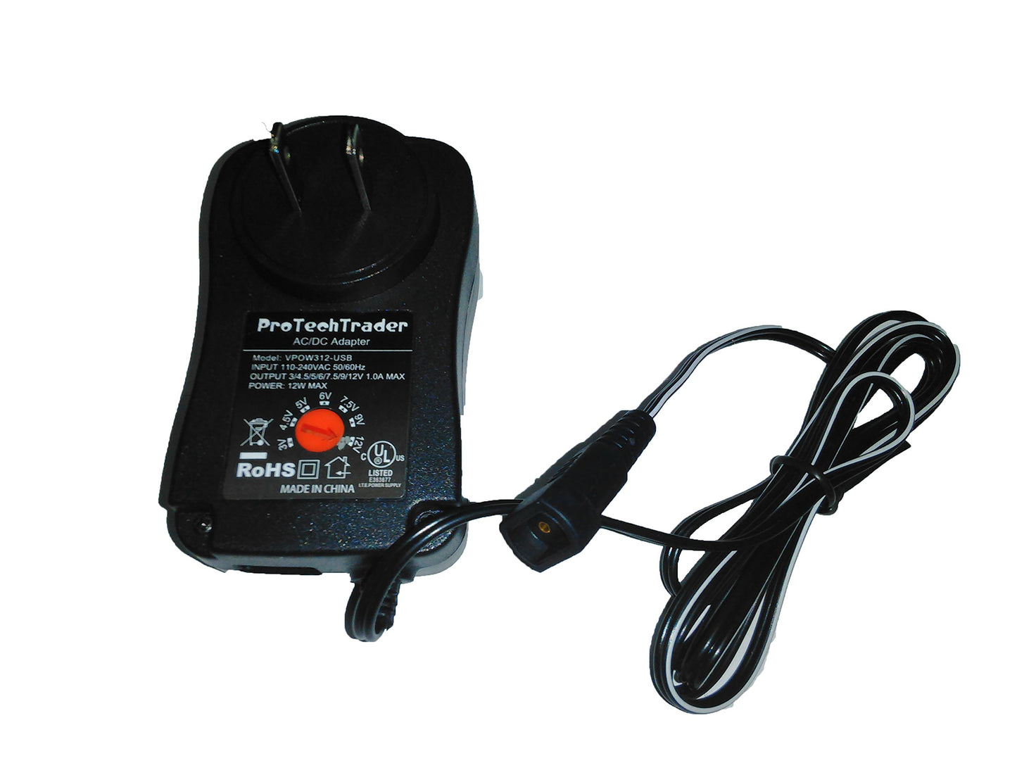 3vdc -12 volt Universal AC/DC Power Adapter USB Port | 8 Reversible Polarity Positive or Negative Tips Center Tip 3v 4.5v 5v 6v 7.5v 9v 12v 1a 12w…