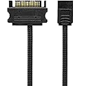 CRJ Slimline SATA Power Adapter Cable - 12-inch (30cm), Black Sleeved - Power 6-Pin Slimline Disk Drives with a 15-Pin SATA Power Supply Connector
