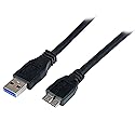 StarTech.com 1m 3 ft Certified SuperSpeed USB 3.0 A to Micro B Cable Cord - USB 3 Micro B Cable - 1x USB A (M), 1x USB Micro B (M) - Black