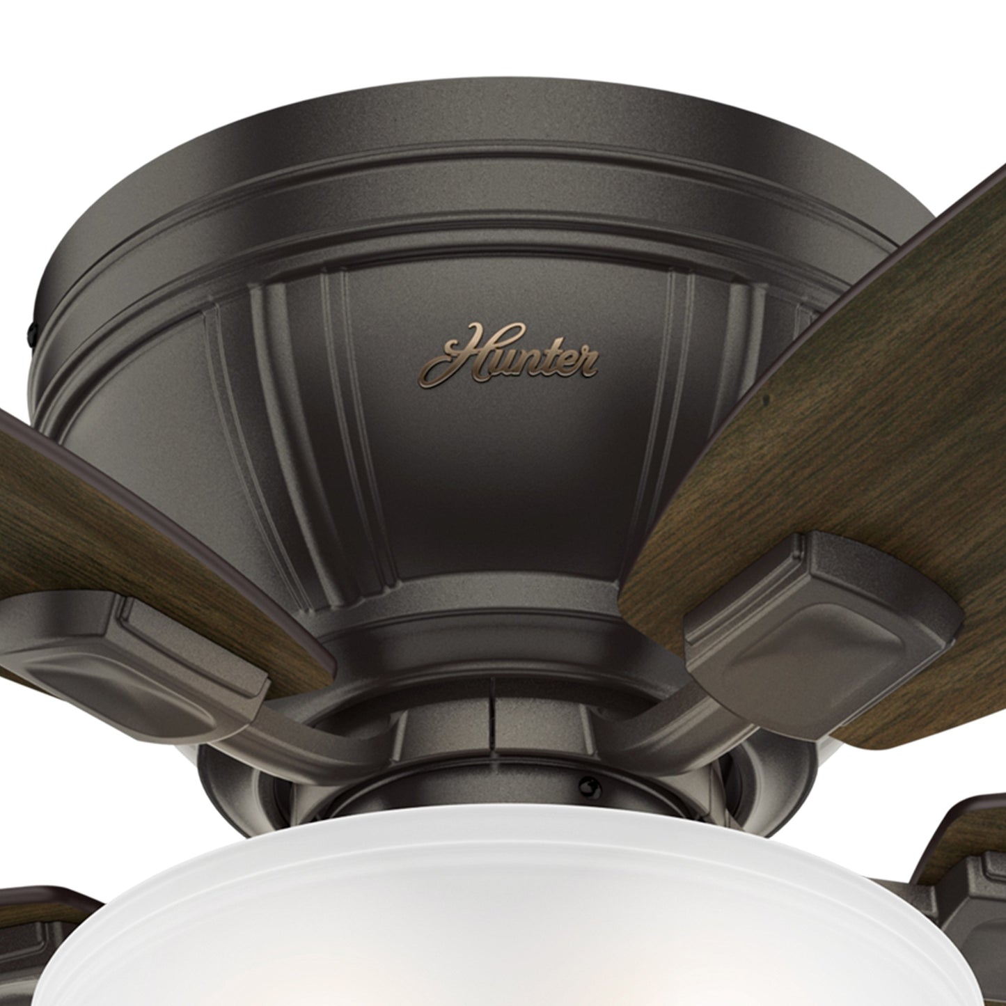 Hunter Fan 52 inch Low Profile Noble Bronze Ceiling Fan with LED Bowl Light Kit (Renewed)