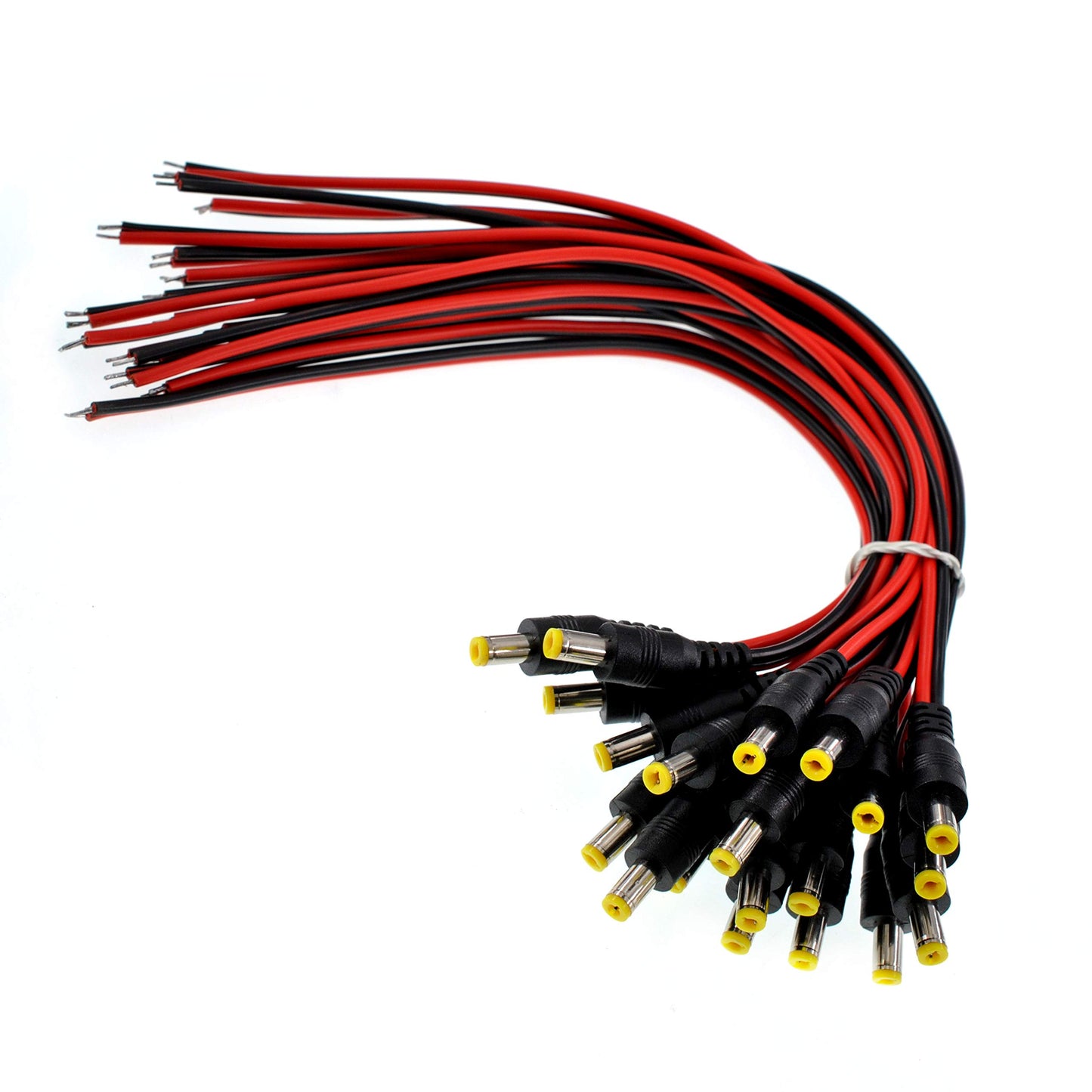 GANASOME 10pcs DC Power Pigtail Cable - 12V 5A Female Connector for CCTV Home Security Surveillance