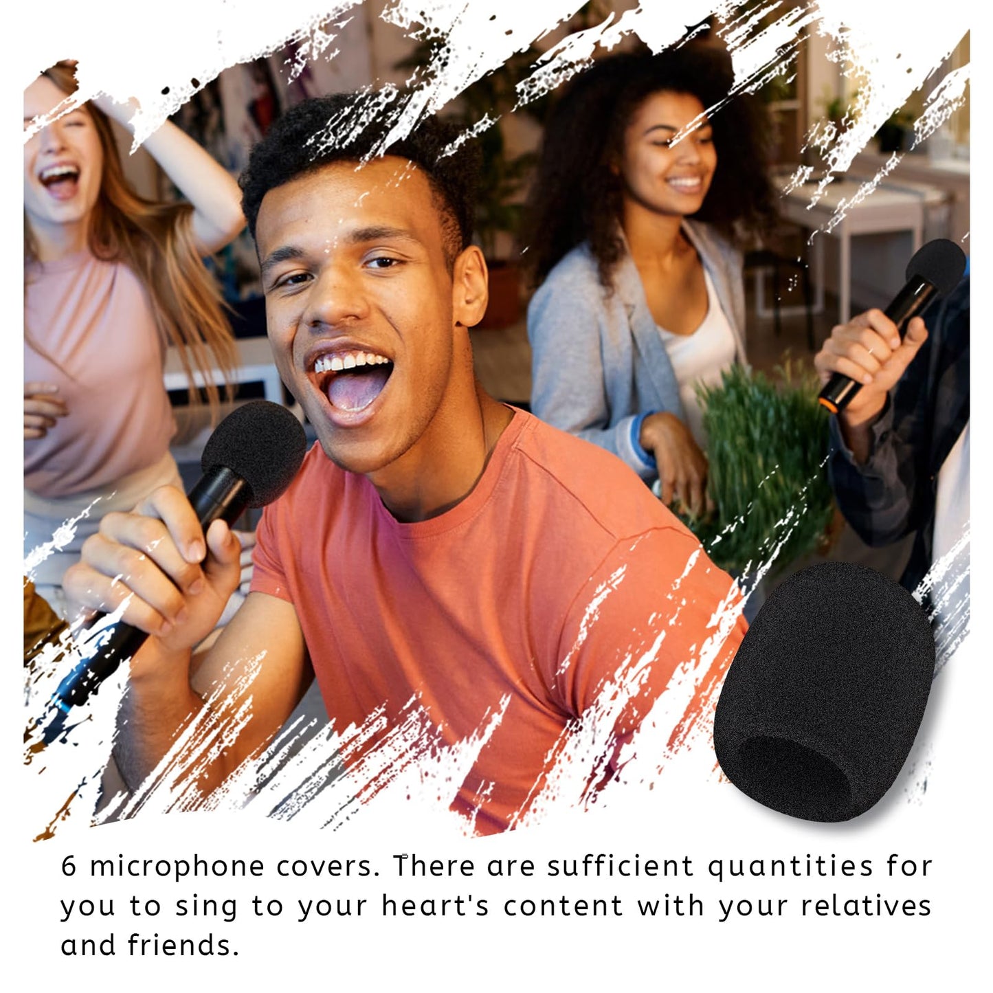 Microphone Cover, 6 Pcs Microphone Windscreen, Foam Mic Cover Suitable for SM58, E835 and Most Standard Handheld Mic