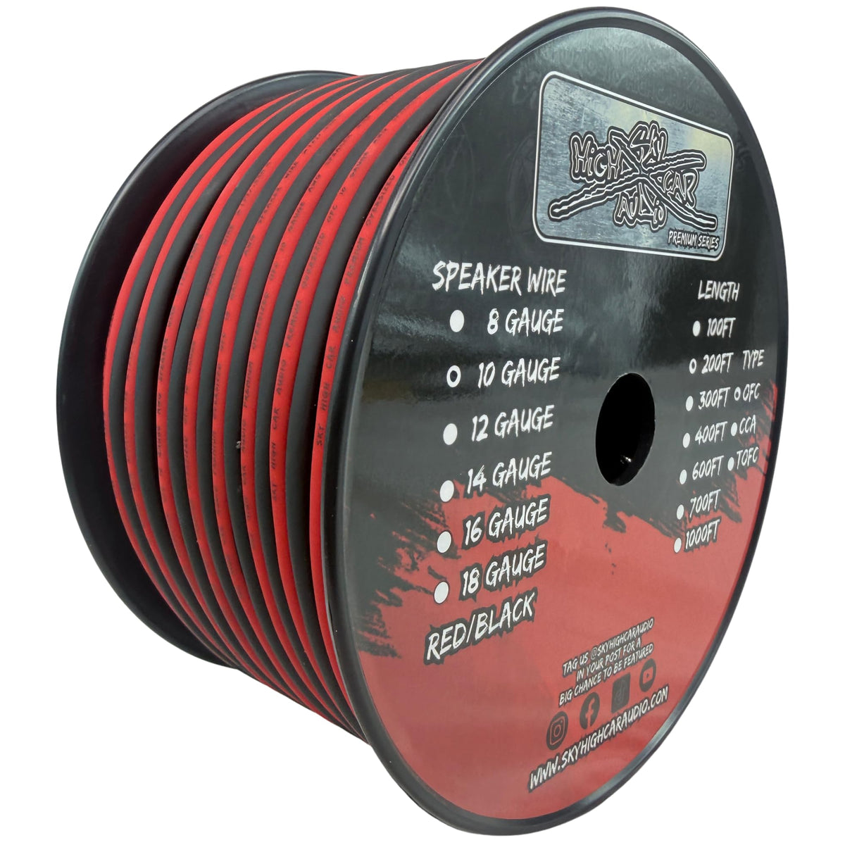 100' feet True 10 Gauge AWG OFC Speaker Wire Red/Black Car Home Audio