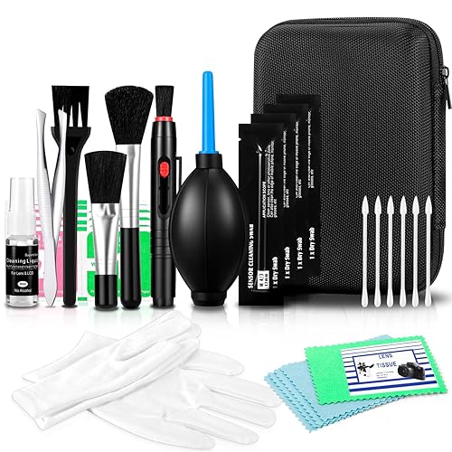 Camera Lens Cleaning Kit - Mirrorless and DSLR Camera Cleaning Kit, Including Lens Paper/Blower, Cotton swabs, dust Free Cloth, Lens Pen, Cleaning