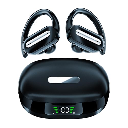 TELKRO SP36 Sports Wireless Earbuds with earhooks, Bluetooth 5.4, Hi-Fi Stereo Sound, LED Display, Long-Lasting Battery Life, Waterproof Sport
