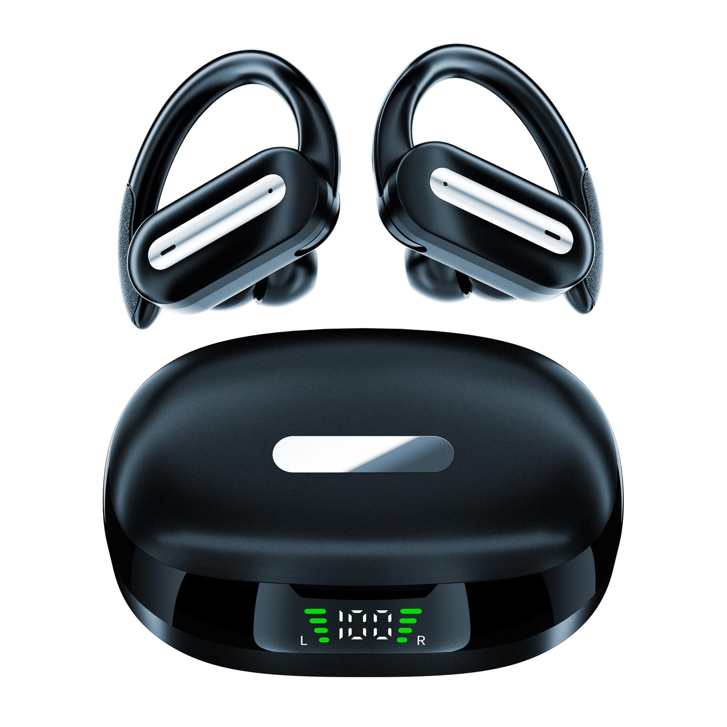 TELKRO SP36 Sports Wireless Earbuds with earhooks, Bluetooth 5.4, Hi-Fi Stereo Sound, LED Display, Long-Lasting Battery Life, Waterproof Sport