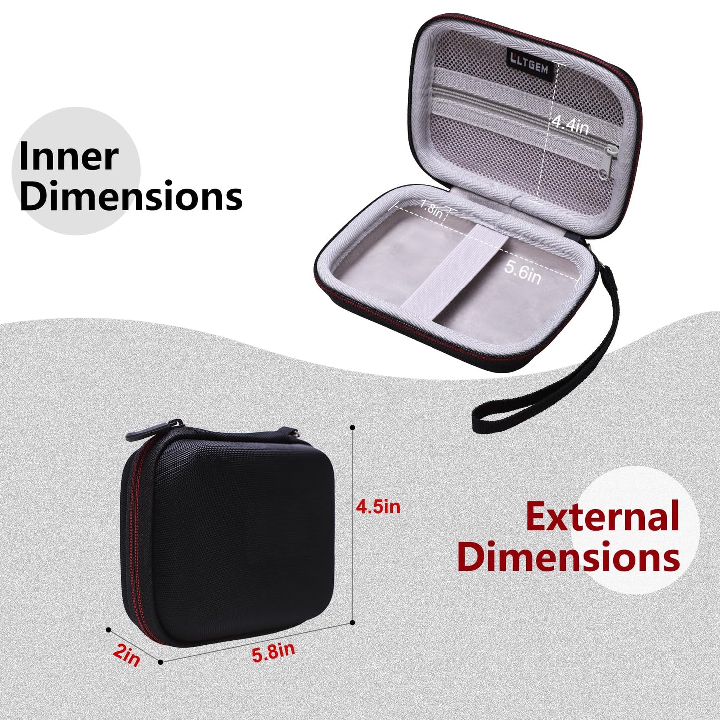 LTGEM Hard Case for Canon Ivy 2 Mini/Ivy Mini Photo Printer and Canon Ivy CLIQ CLIQ+ CLIQ 2 CLIQ+2 Instant Camera Printer(Black + Gray)