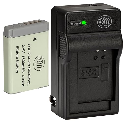 BM Premium NB-13L Battery and Battery Charger for Canon PowerShot SX740 HS, G1 X Mark III, G5 X, G5 X Mark II, G7 X, G7 X Mark II, G7 X Mark III, G9