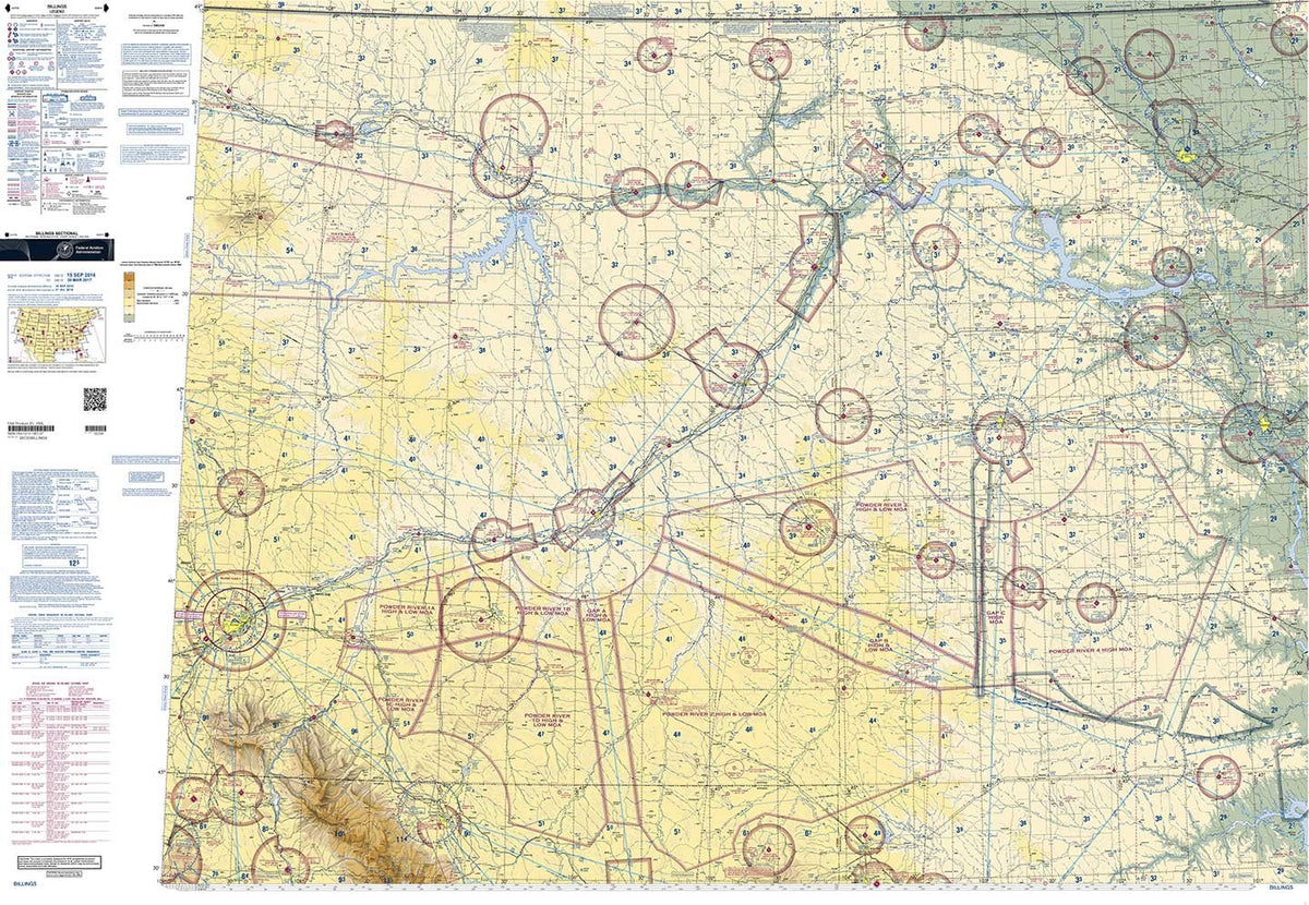 FAA Chart: VFR Sectional Billings SBIL (Current Edition)