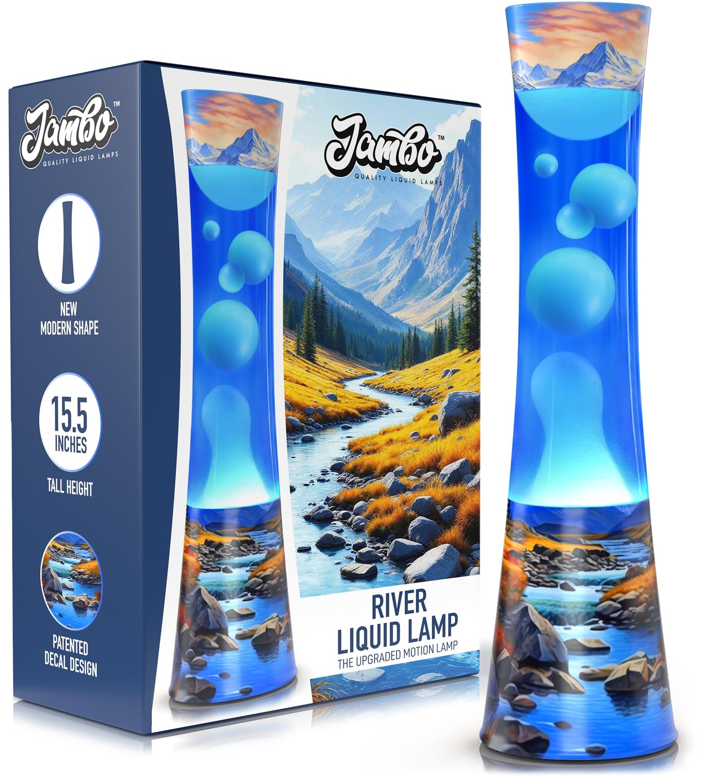 JAMBO 15.5" River Oasis Lamp, Beautiful Lamp for Living Room Office Bedroom Kitchen, Night Light Nightlight for Adults, Teens and Kids, Relaxing