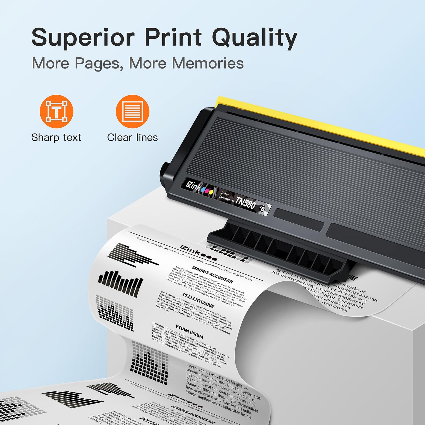 E-Z Ink Compatible Toner Cartridge Replacement for Brother TN580 TN650 TN550 TN620 High Yield Compatible with HL-5370DW HL-5340D DCP-8060 DCP-8065DN