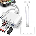 2Pack USB C SD Card Reader for iPhone/iPad,SD Card Reader,Dual Card Slot USB 2.0 Memory Card Reader Supports SD/TF Card Trail Camera Viewer SD Card