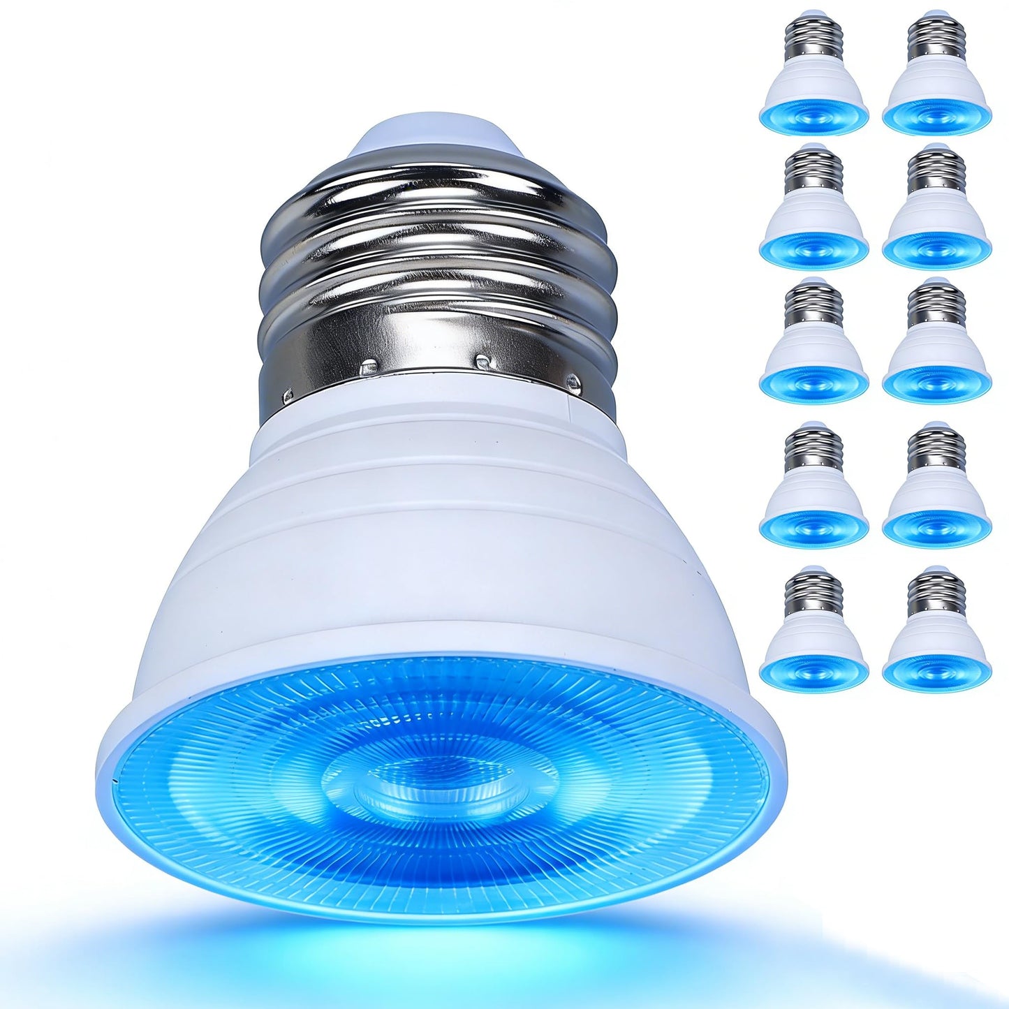 10 Pack Blue PAR16 LED Light Bulb,NOT Dimmable,5W, 500LM, LED Flood Lights (50W Halogen Equivalent) Recessed Spotlights Floor Lamp,Screw Base Pot