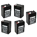 (5 Pack) ELB-0604 Battery ELB0604 SLA for Exit Sign Emergency Light 6V 4.5AH Battery Sealed Lead Acid 6V4.5AH UB645 SLA0905 AH 4.0 AMP Hour 120255