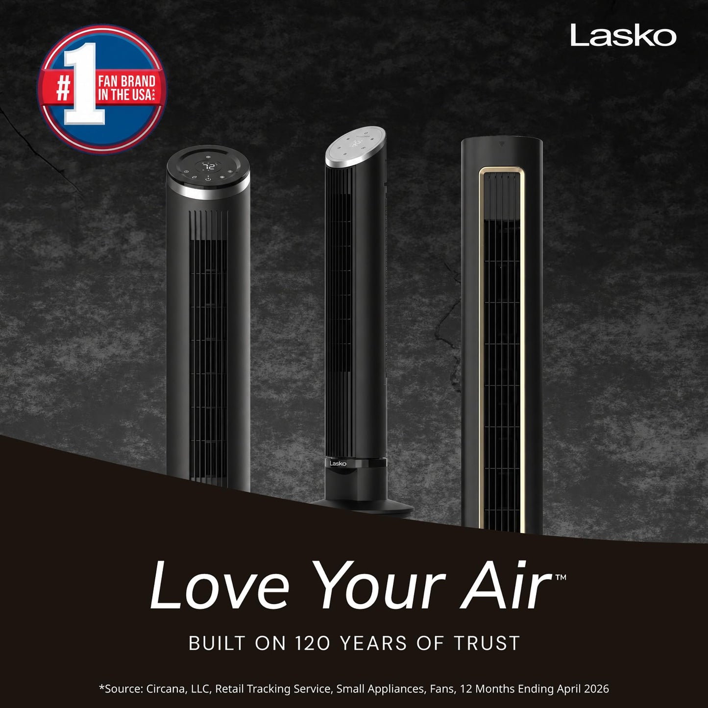 Lasko Ascend Quiet 24 dBA DC Tower Fan - 36" - OST301 - Black
