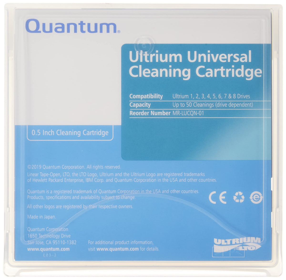 Quantum Tape, Lto, Cleaning Cartridge, 50 Pass, Universal