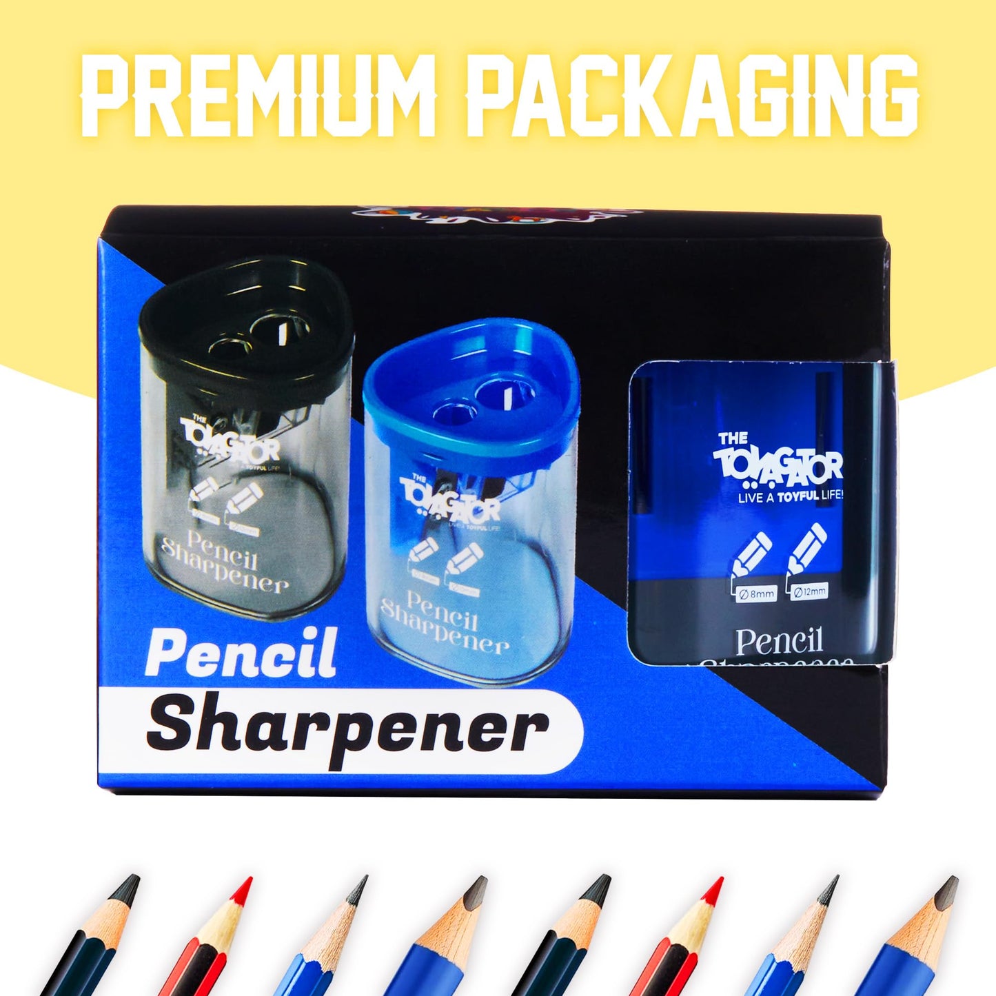Manual Pencil Sharpener - 2 Pcs Dual Hole Premium Quality Pencil Sharpeners for Standard & Large Sized Pencils - Handheld Pencil Sharpener for Kids