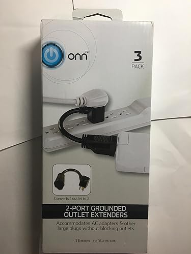 Omn 2port grounded outlet extenders 3 pk