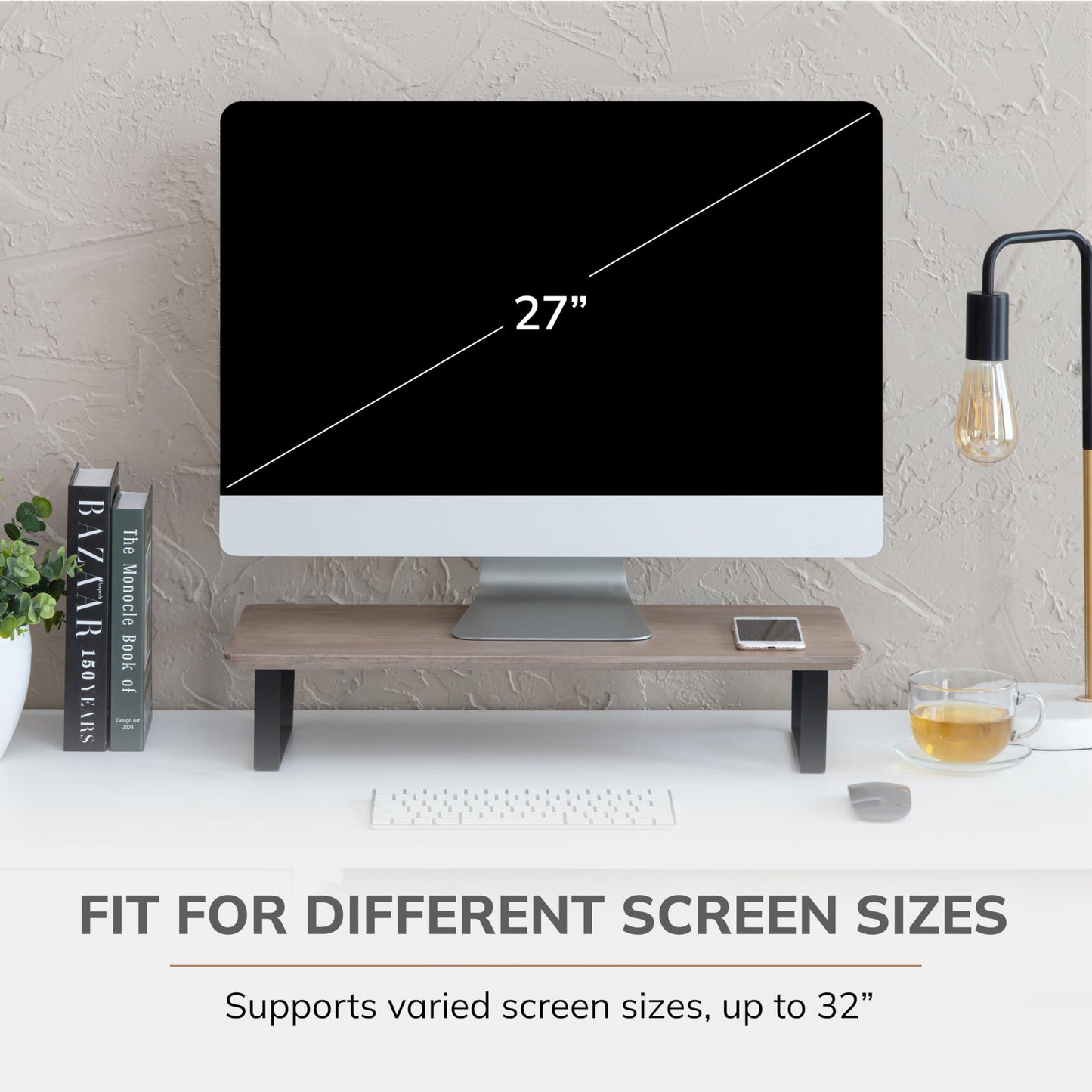 Anji Mountain Monitor Stand - Desktop Organizer & Laptop Riser, Ergonomic Monitor Riser, Space-Saving Monitor Stand for Desk, Durable Construction