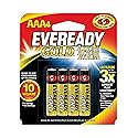 Eveready Gold Alkaline AAA Batteries, 4 Pack of Triple A Batteries