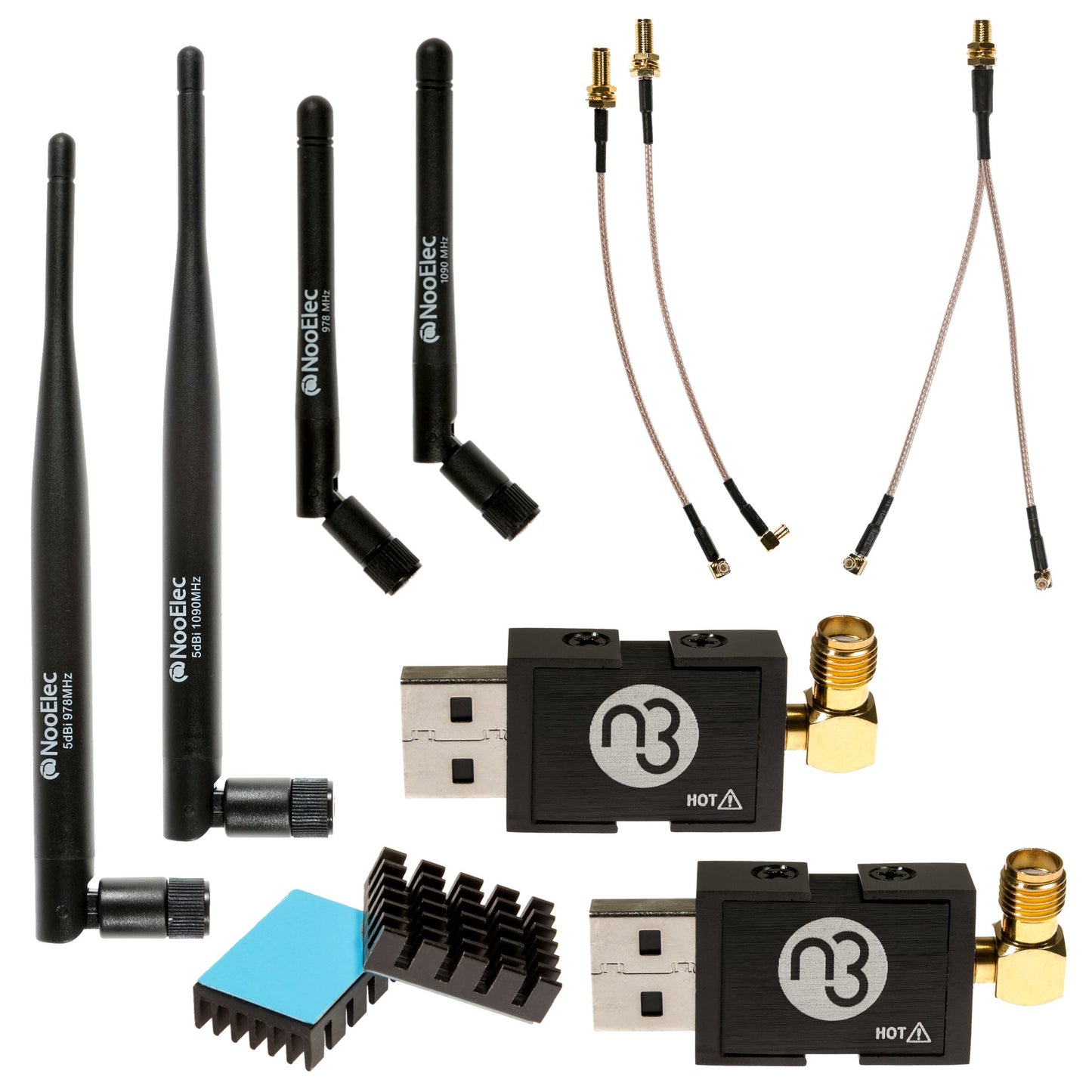 Nooelec Dual-Band NESDR Nano 3 Premium ADS-B (978MHz UAT & 1090MHz 1090ES) Bundle for Stratux™, Avare, Foreflight, FlightAware & Other Applications