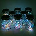 Cynzia Solar Mason Jar Lights, 6 Pack 20 LED Waterproof Fairy Star Firefly String Lights with 6 Hangers (Jar Not Included), for Mason Jar Garden