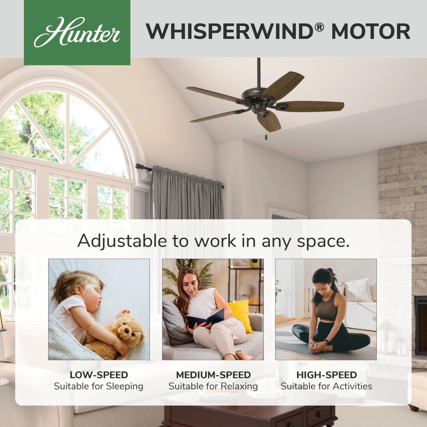 Hunter Builder Elite, Indoor, Ceiling Fan, No Light, 52 inch, New Bronze