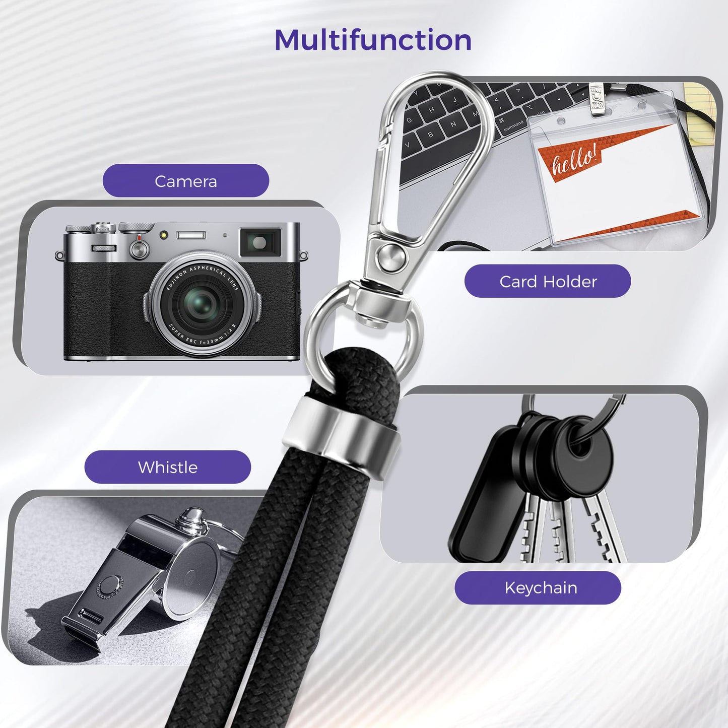 2 Pcs Phone Lanyard-1Pcs Adjustable Phone Strap, 1Pcs Wrist Strap, Adjustable Phone Strap Crossbody Universal Cell Phone Lanyard Compatible with Most