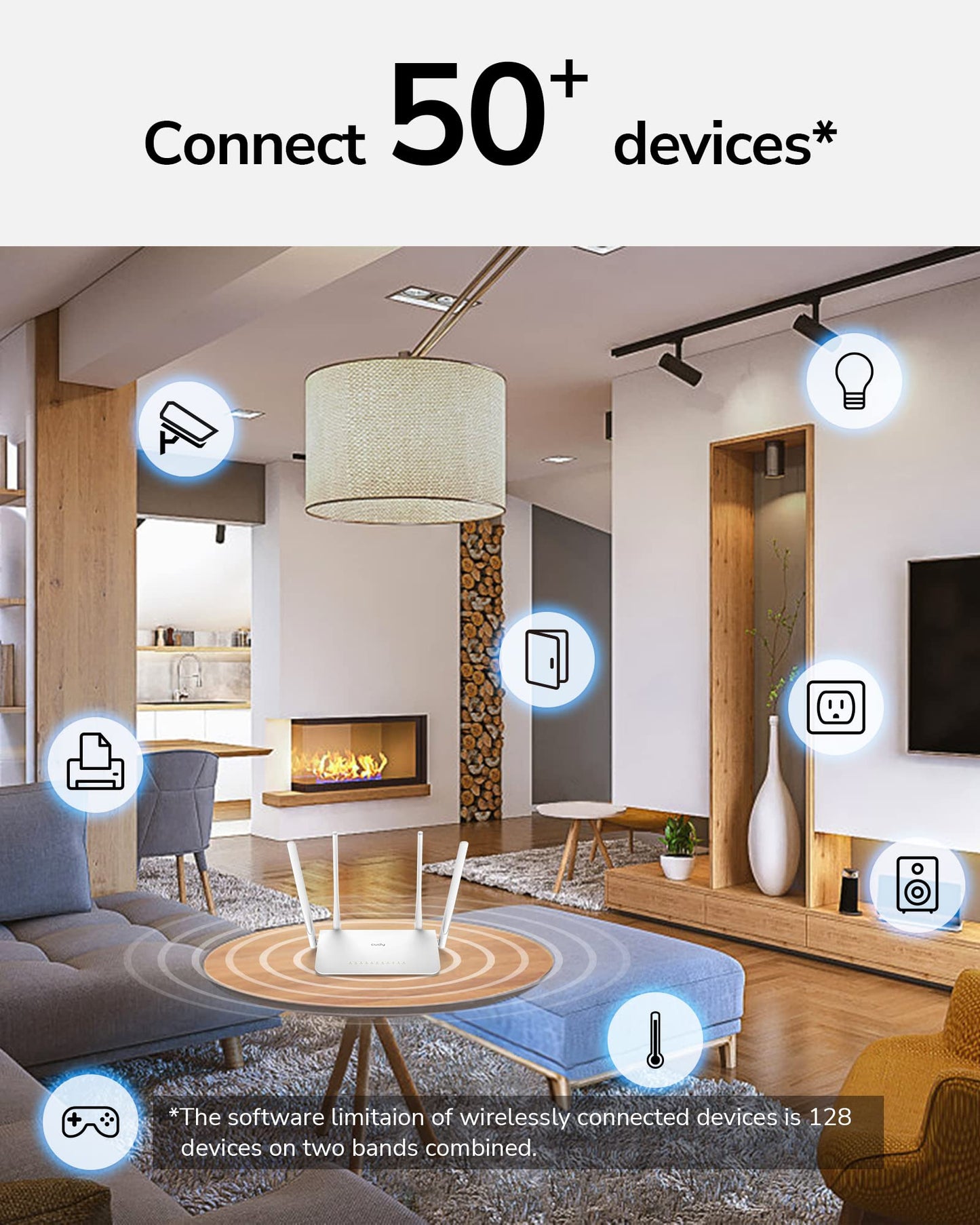 Cudy AC1200 Gigabit WiFi Router(WR1300), Dual Band MU-MIMO Wireless Internet Router, 4 x Antennas, VPN, Guest WiFi and AP Mode, Long Range Coverage