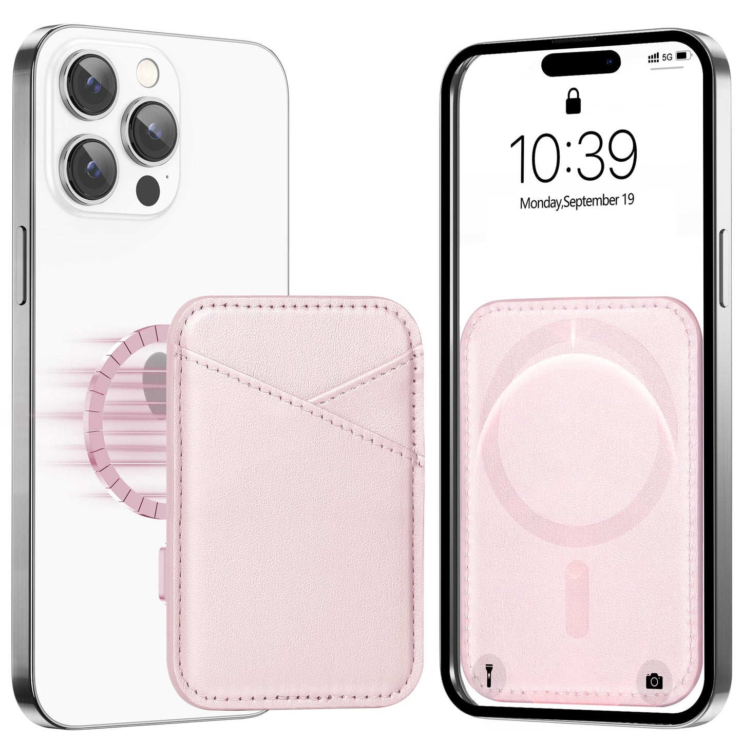 Miroddi for MagSafe Wallet, Strongest Magnetic Card Holder for iPhone 17/16/15/14/13/12 Series, Ultra-Thin Leather Magnetic Phone Wallet with 2 Card