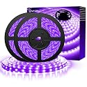Onforu 32.8ft LED Black Light Strip Kit, 600 Units Lamp Beads, 12V Flexible Blacklight Fixtures, 10m Ribbon, Non-Waterproof for Glow Party, Indoor