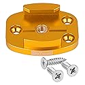 GoTough Gold QR Mount with Pilot Holes - All Metal, Versatile Quick Release Plate with 1/4”-20 Tripod Screw and Pilot Holders Compatible with GoPro