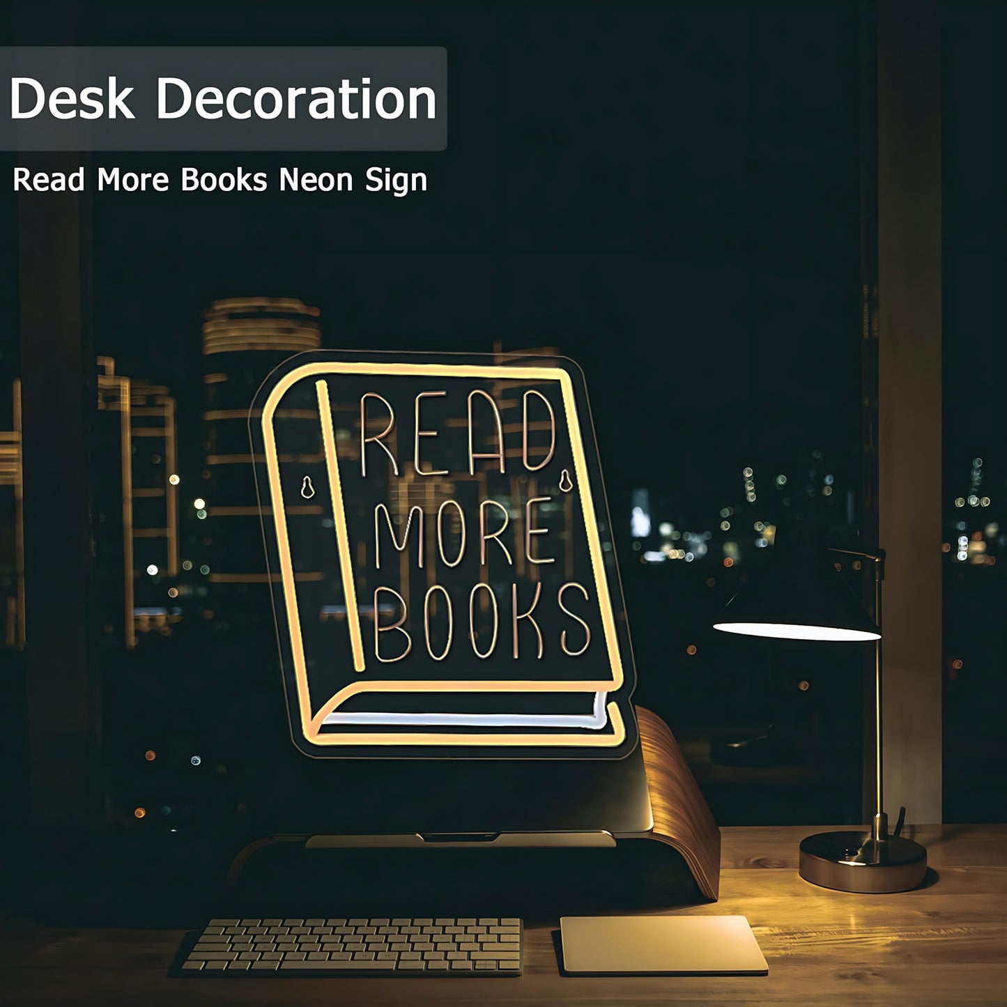 Read More Books Neon Sign,Dimmable Inspirational Read LED Lights Up Signs for Classroom Library Bedroom Office Dorm Wall Decor Desk