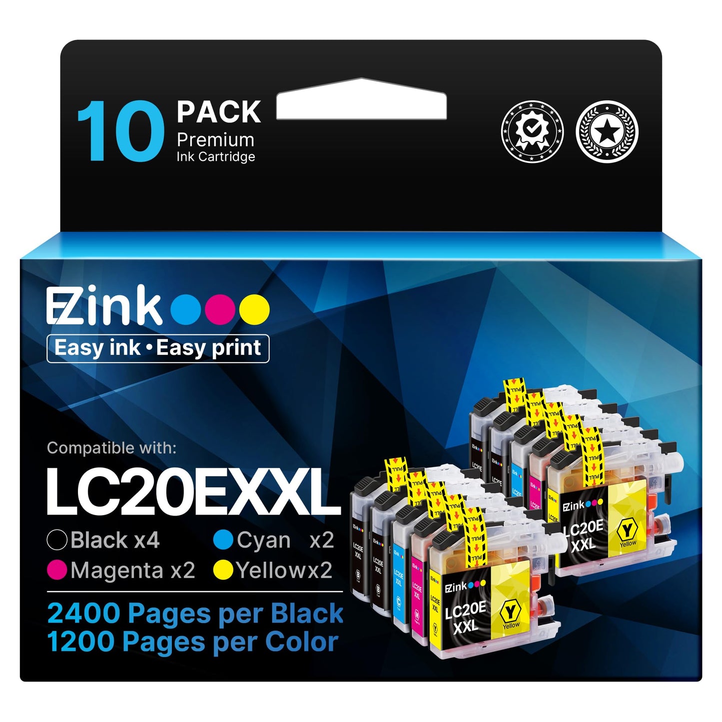E-Z Ink LC20E XXL Ink Cartridge LC20E for Brother MFC-J985DW Ink MFC-J775DW