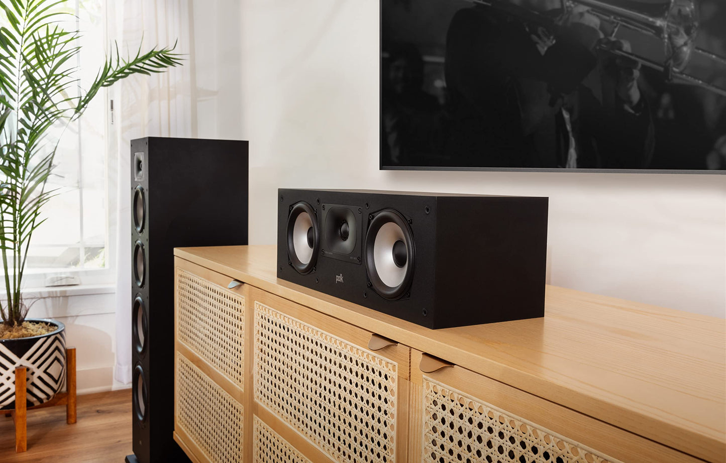Polk Monitor XT30 Compact Center Channel Speaker - Hi-Res Audio Certified, Dolby Atmos & DTS:X Compatible, 1" Terylene Tweeter & Dual 5.25"