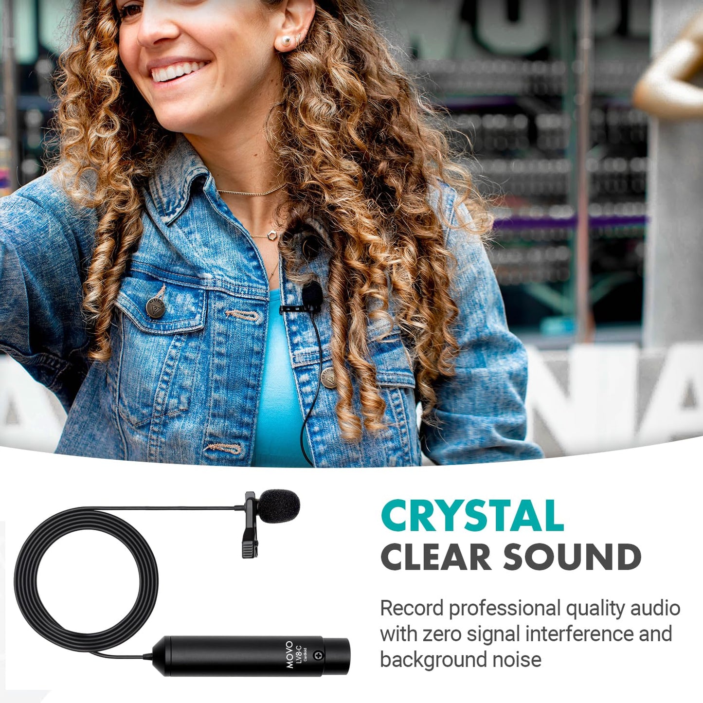 Movo LV8-C Broadcast-Quality XLR Lavalier Cardioid Condenser Wired Microphone with 12mm Mic Capsule for Accurate Voice Recording - Kit Includes Lapel