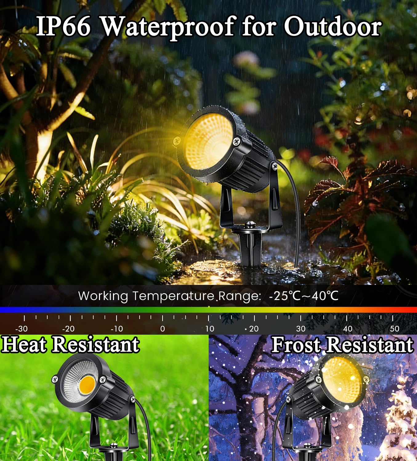 AHSELLUS Low Voltage Landscape Lights 5W 500LM 12V 24V Outdoor LED Landscape Lighting 3000K Warm White IP66 Waterproof Garden Pathway Lights Yard Lawn
