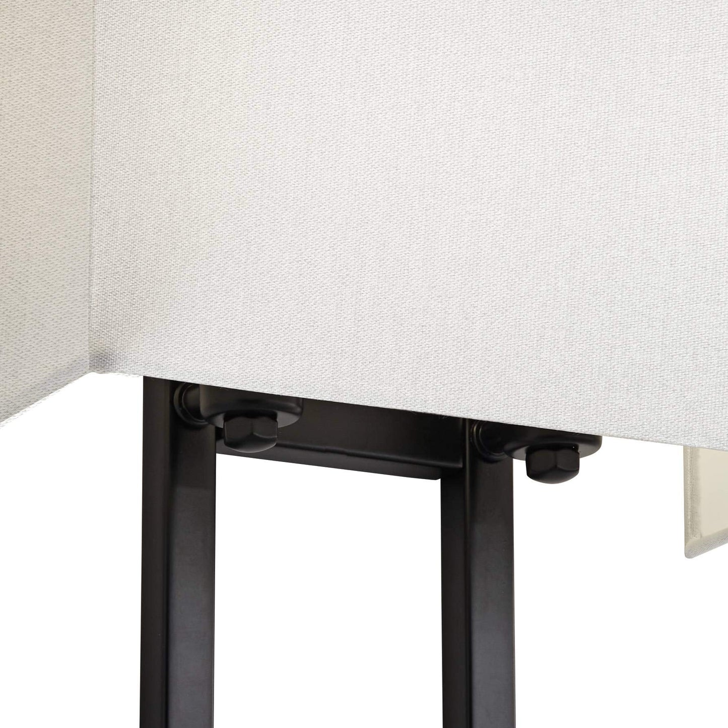 Possini Euro Design Modena Modern Art Deco Wall Sconce Lighting Black Hardwired 15 1/2" High Fixture Silvery Faux Silk Half Rectangular for Bedroom