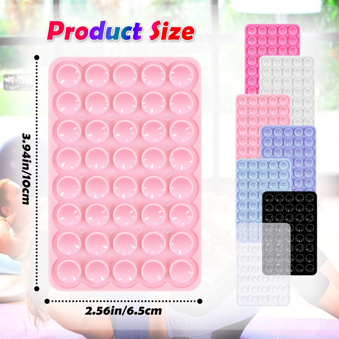 Silicone Sticky Phone Grip, Adhesive Suction Cup Phone Case Mount, Phone Grip with Strong Suction for Cellphone, Non Slip Hands-Free Phone Accessories