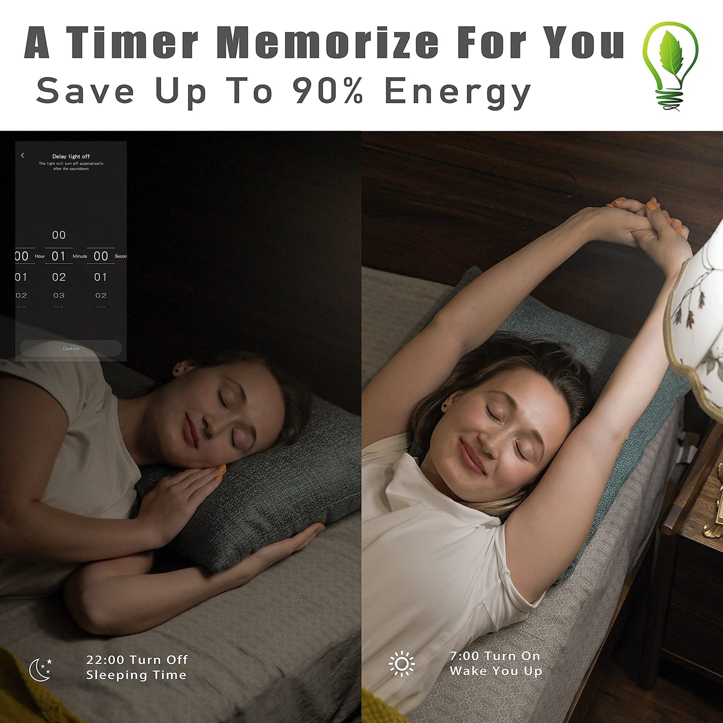 Homevenus HVS Smart Light Bulbs,9W A19 E26 Dimmable Tunable Cool Warm White LED Light Bulb 2500k-6500k, APP Control 2.4GHz WiFi Bluetooth Assist