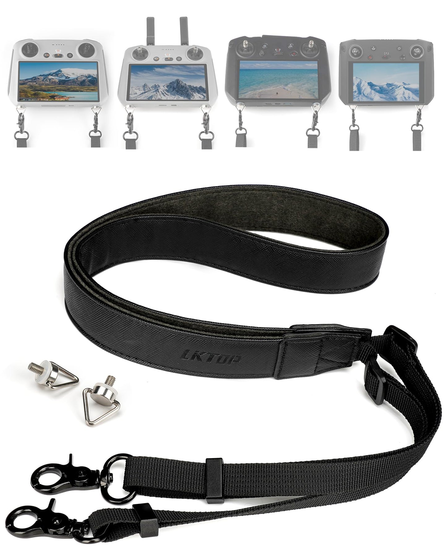 LKTOP Lanyard Neck Strap for DJI RC/RC2/RC Pro/Plus/2 Enterprise/Smart Controller Accessories, Adjustable Leather Strap for DJI Mini 5/4/3, Air 3/2S