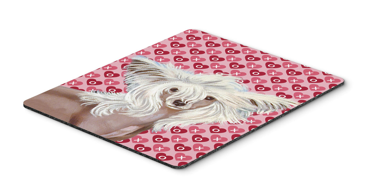 Caroline's Treasures LH9167MP Chinese Crested Hearts Love and Valentine's Day Portrait Mouse Pad, Hot Pad or Trivet for Home Office Gaming Working