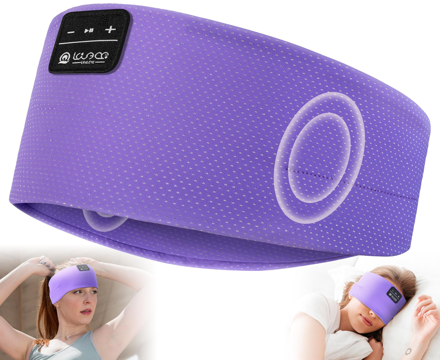 LOVE EYE Sleep Headphones Wireless Headband Headphones Bluetooth 5.4 for Side Sleeper Bluetooth Headband Earphones for Sports for tech Gadgets Gifts