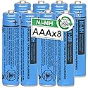 OSIM 8PCS BK-30AAABU Ni-MH AAA Rechargeable Batteries 300mah AAA Ni-MH Rechargeable Batteries 1.2V for Panasonic Cordless Phones, Remote Controls