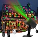 DXstring Christmas Projector Lights Outdoor, 16 Christmas Patterns, IP65 Waterproof, Remote Control and Timer, Christmas Decorations Light