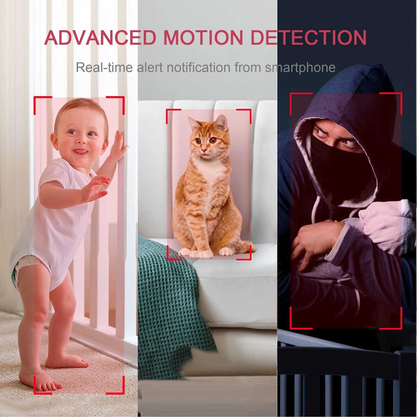 LaView Security Cameras 4pcs, Home Security Camera Indoor 1080P, Wi-Fi Cameras Wired for Pet, Motion Detection, Two-Way Audio, Night Vision, Phone