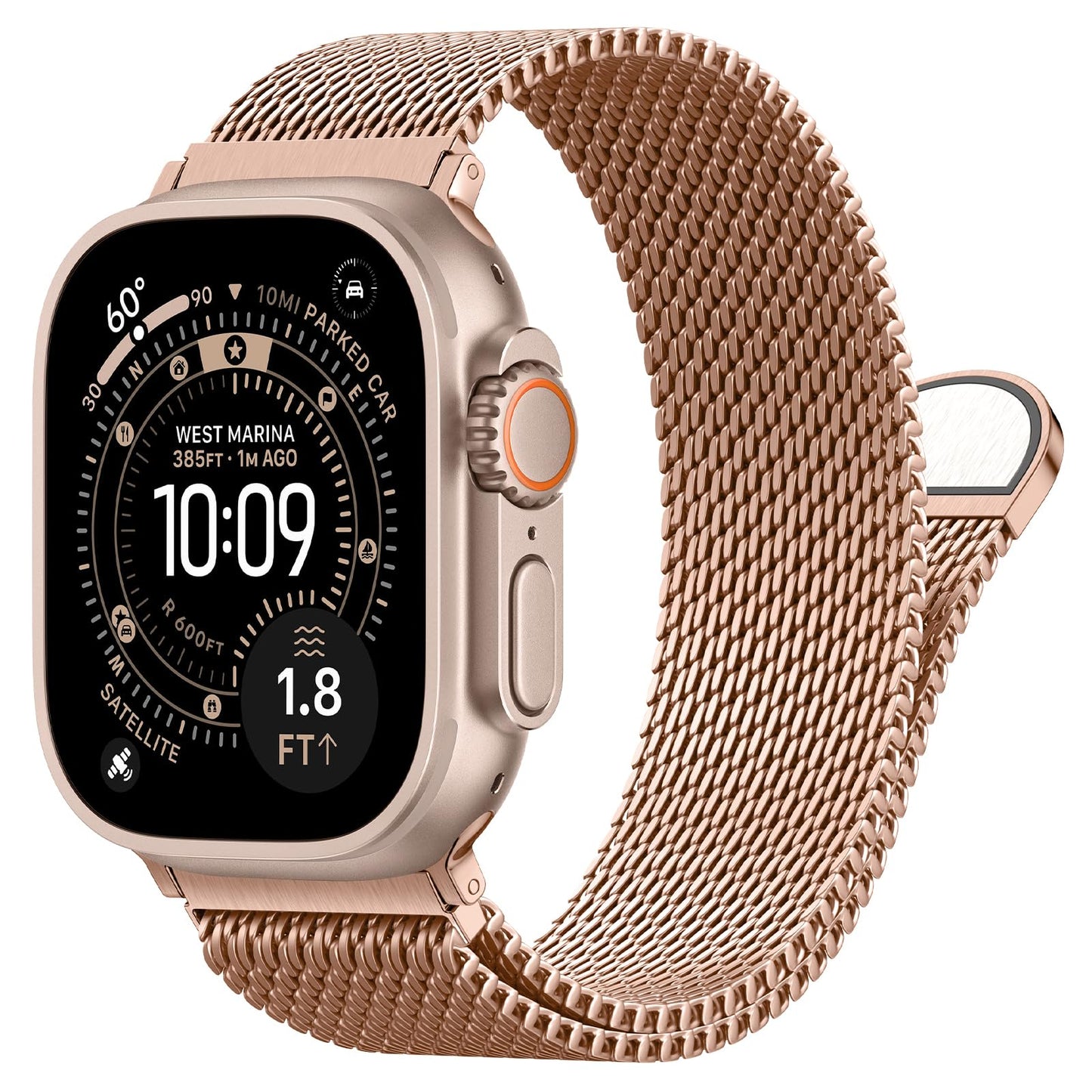 Milanese Loop Compatible with Apple Watch Band 40mm 41mm 42mm 38mm Men Women, Magnetic Buckle Strap Stainless Steel Mesh Metal Bands for iWatch Series