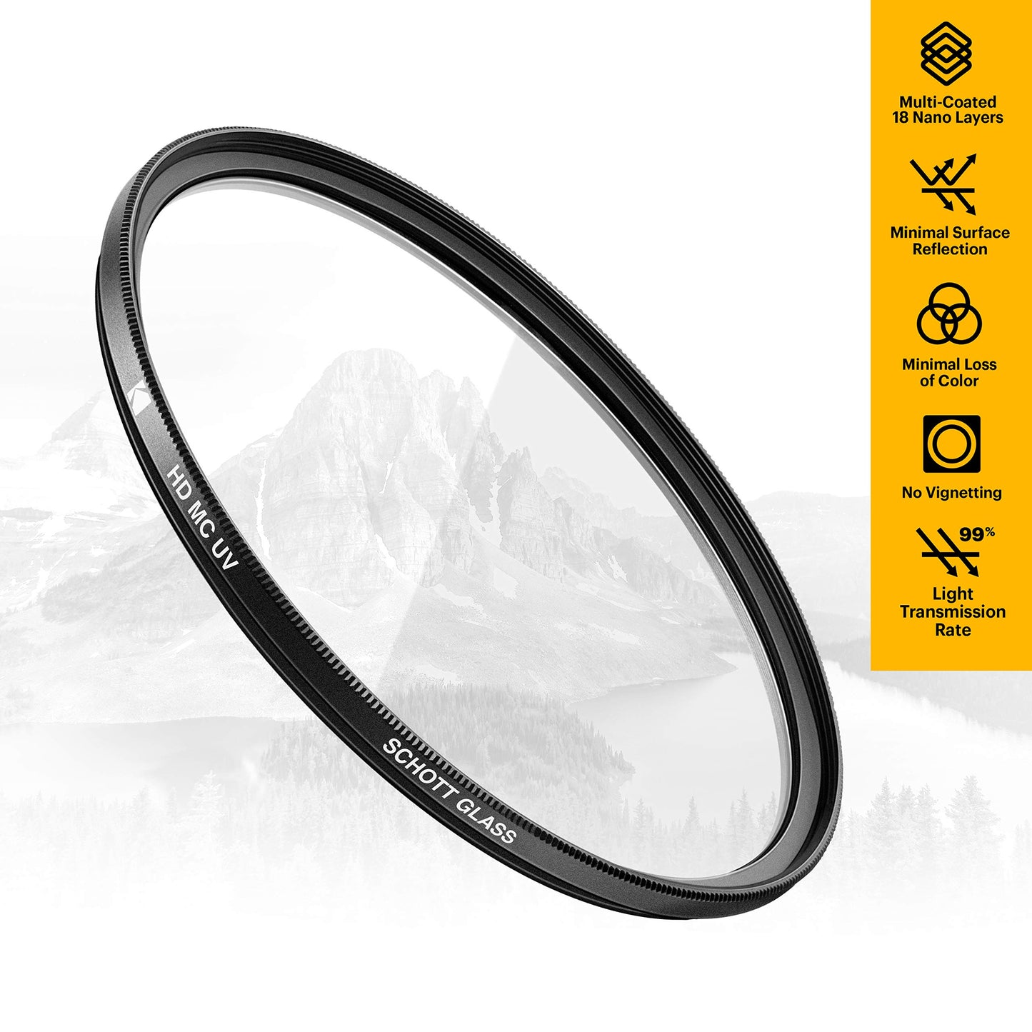 KODAK 37mm UV Filter | German Schott Glass Premium Ultraviolet Filter, Slim 18-Layer Polished Coating | Absorbs Atmospheric Haze Protects Lens